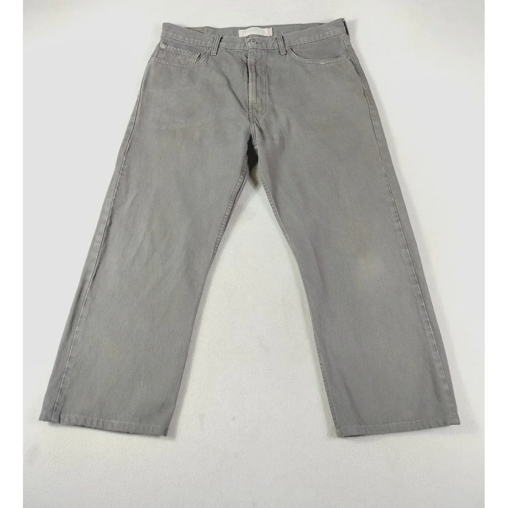 Levis Regular Fit Gray Denim Jeans Mens‎ Straight Leg 505 37x24.5 Gray